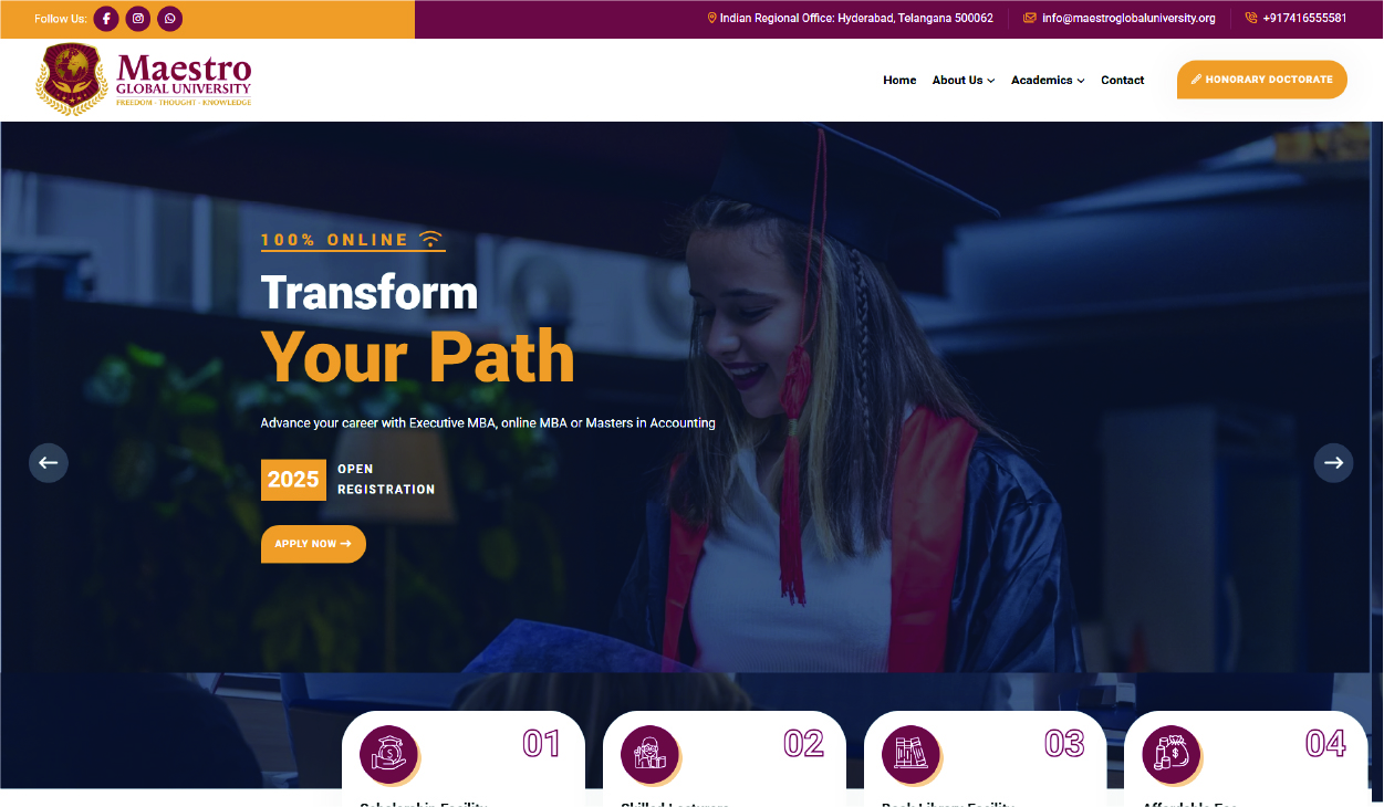 Maestro Global University Website